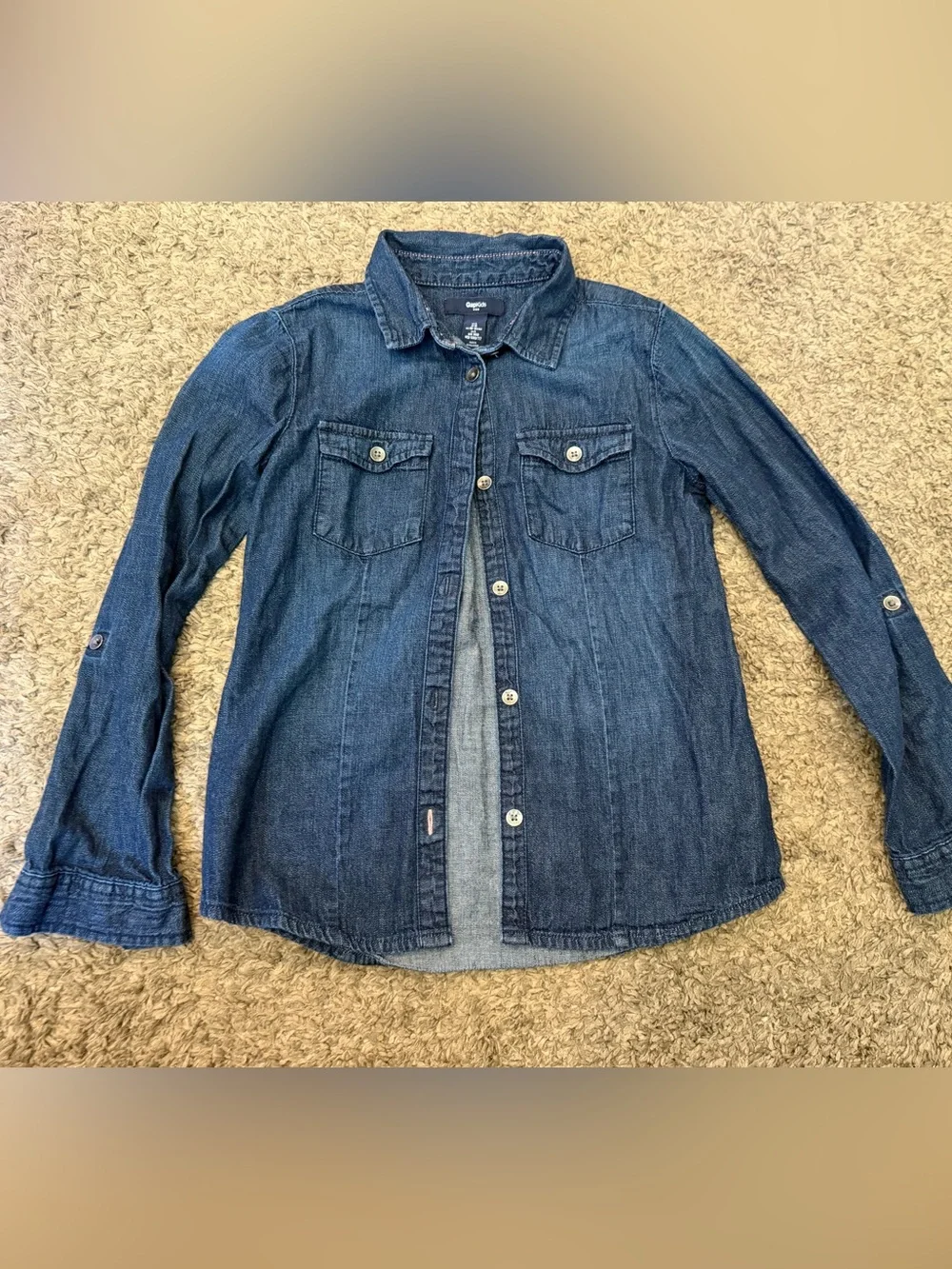 GAP Kids Dark Blue Denim Button-Up Shirt